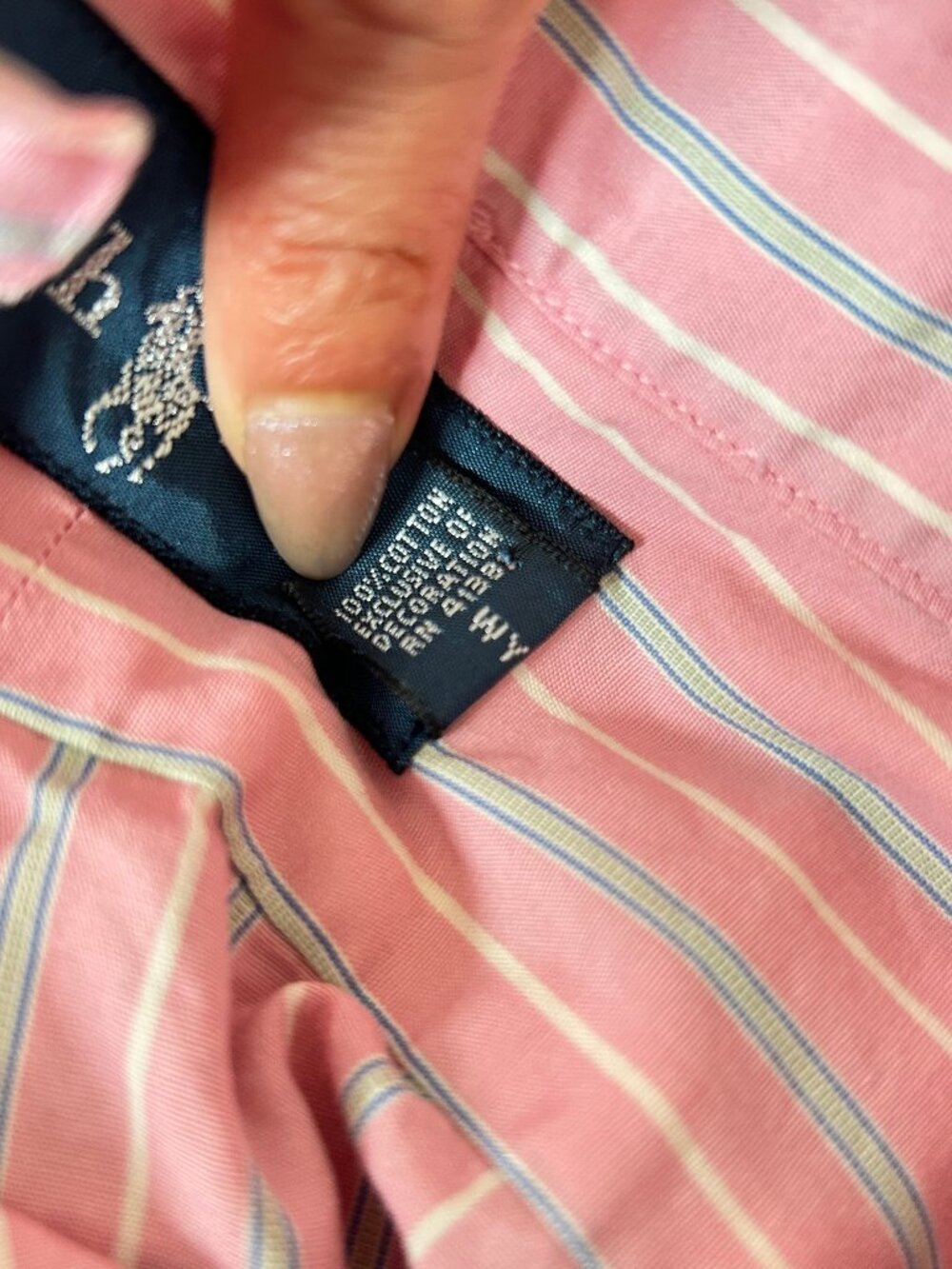 Ralph Lauren Pink Striped Oxford Button Down Shirt Mens XL - Picture 5 of 7